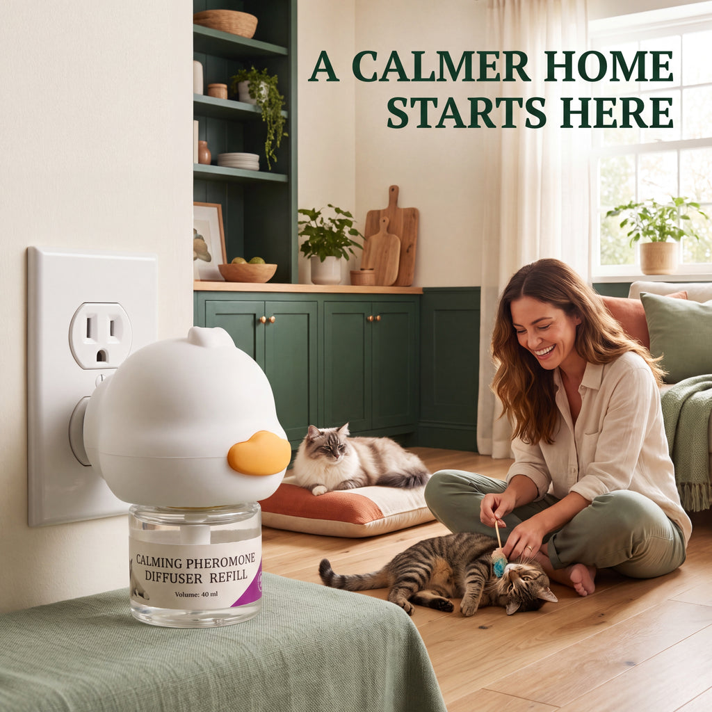 A calmer home starts here with a happy owner and relaxed cats